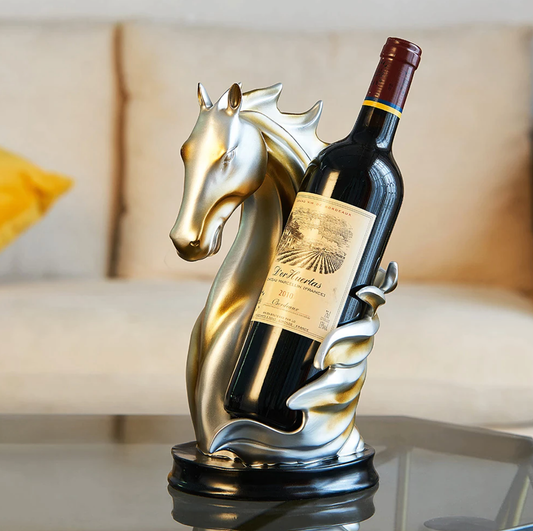 Gold or Blue Horse Wine Bottle Holder