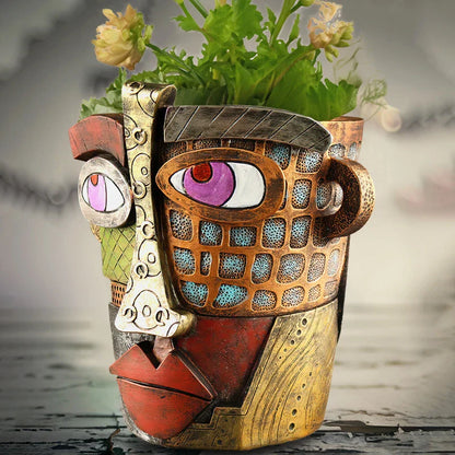 Abstract Face Pot