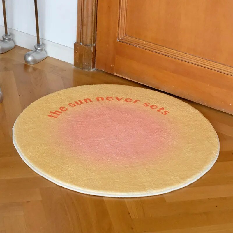 Abstract Chequerboard Design Circular Rug