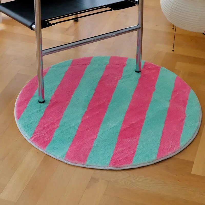 Abstract Chequerboard Design Circular Rug