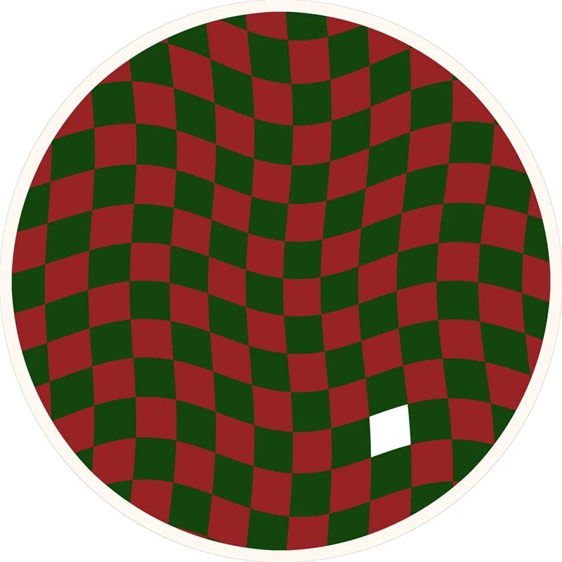 Abstract Chequerboard Design Circular Rug