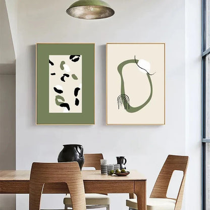 Abstract Green Canvas Wall Art Poster