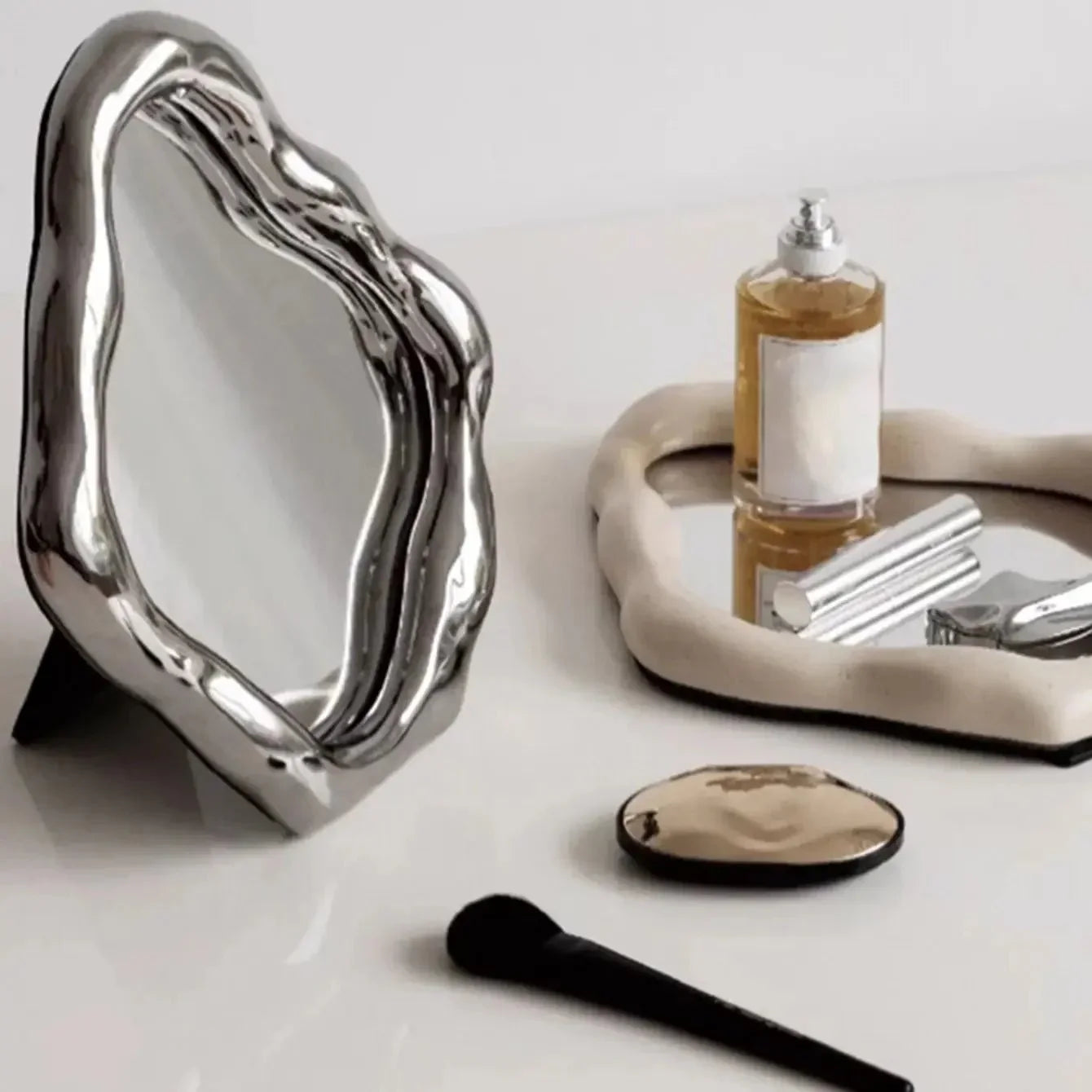 Abstract Oval Shape Dresser Mirror