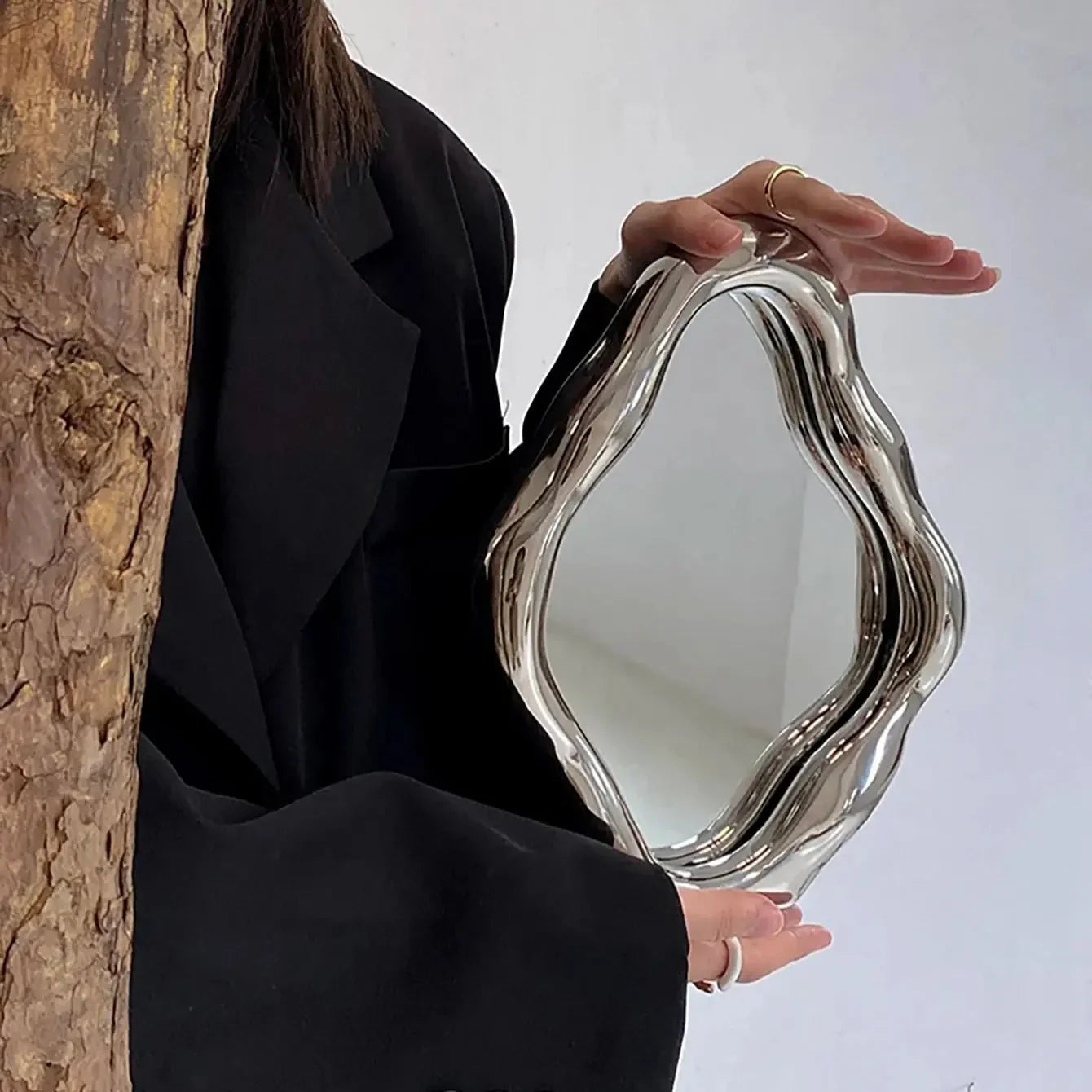 Abstract Oval Shape Dresser Mirror