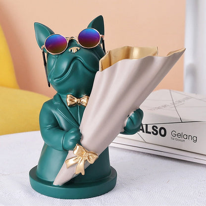 Cool Frenchie Statue Vase