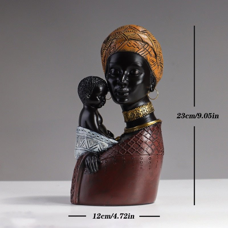 African Mother and Child  Home Decor Figurines