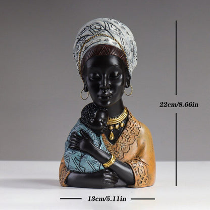 African Mother and Child  Home Decor Figurines