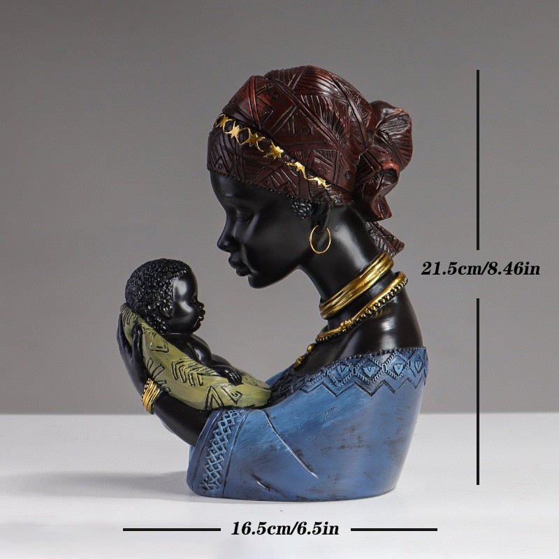 African Mother and Child  Home Decor Figurines