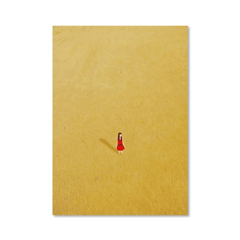 Alone Girl' Minimalist Canvas Print Poster