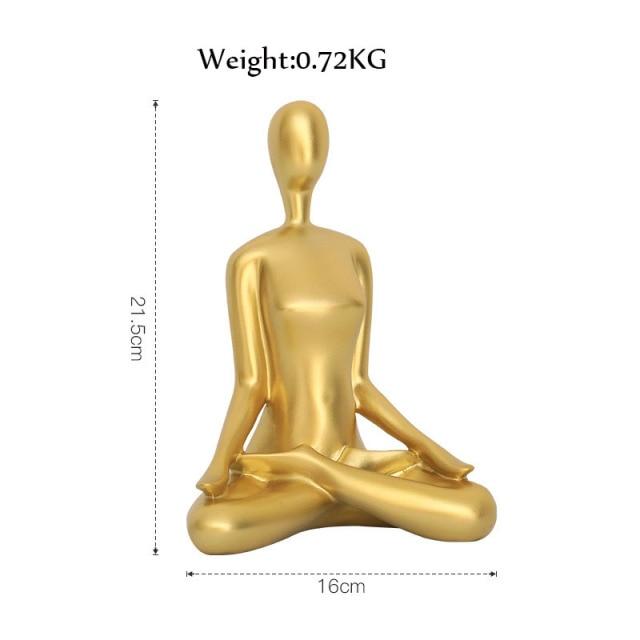 Area Golden Yoga Padmasana Statuette