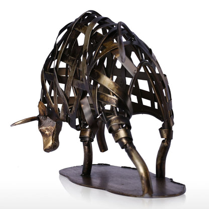 Metal Raging Wildlife Sculpture