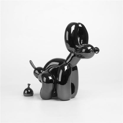 Whimsical Balloon Dog Pooping Decor - Unique Resin Art Piece