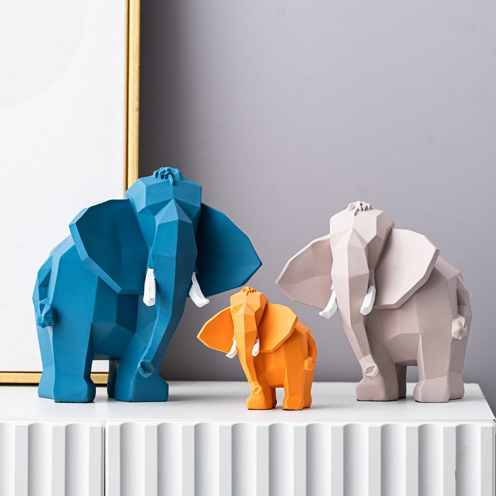 Modern Geometric Elephant Sculpture