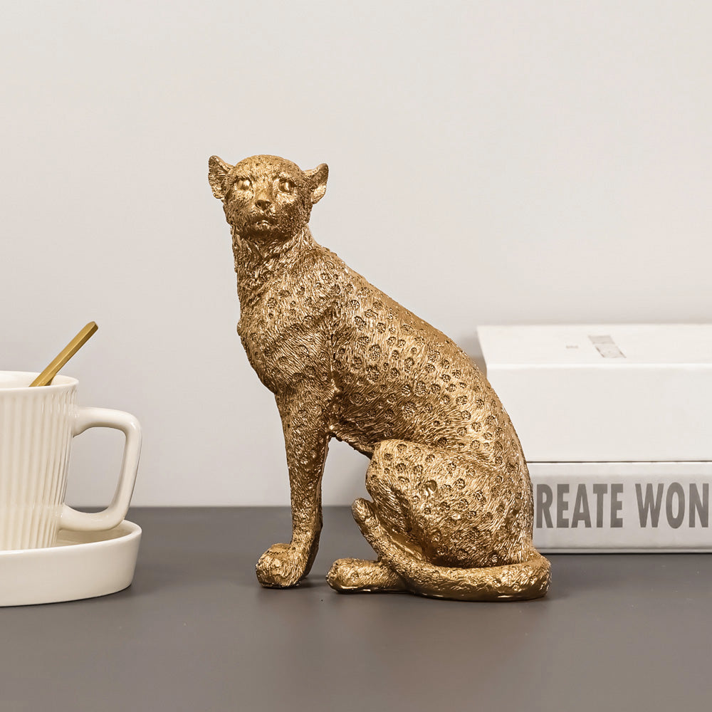 Golden Leopard Figurines