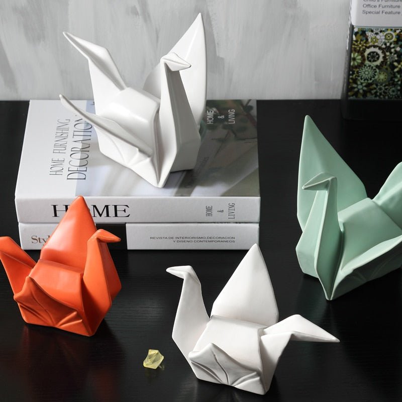 Bird Abstract Origami Ceramic Home Decor Sculpture