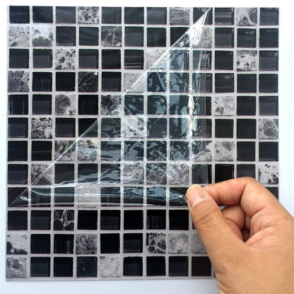 Black and White Mosaic Self Adhesive 3D DIY Tiles