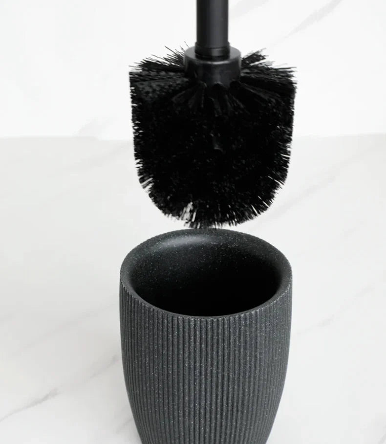 Black Lava Stone Bathroom Accessories Set