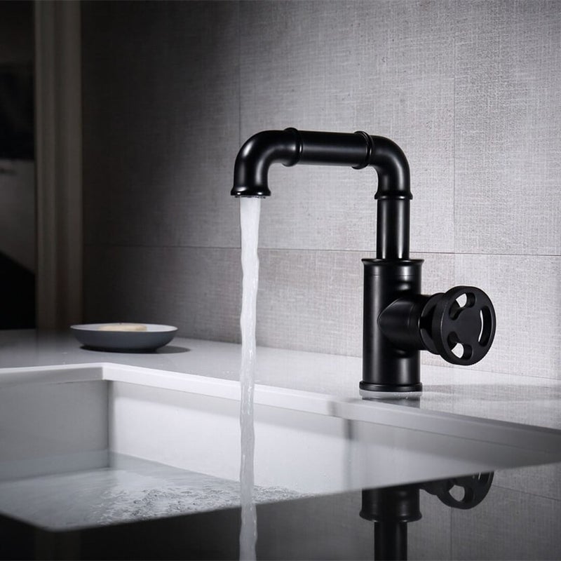 Miravique Brass Rotary Handle Bathroom Faucet