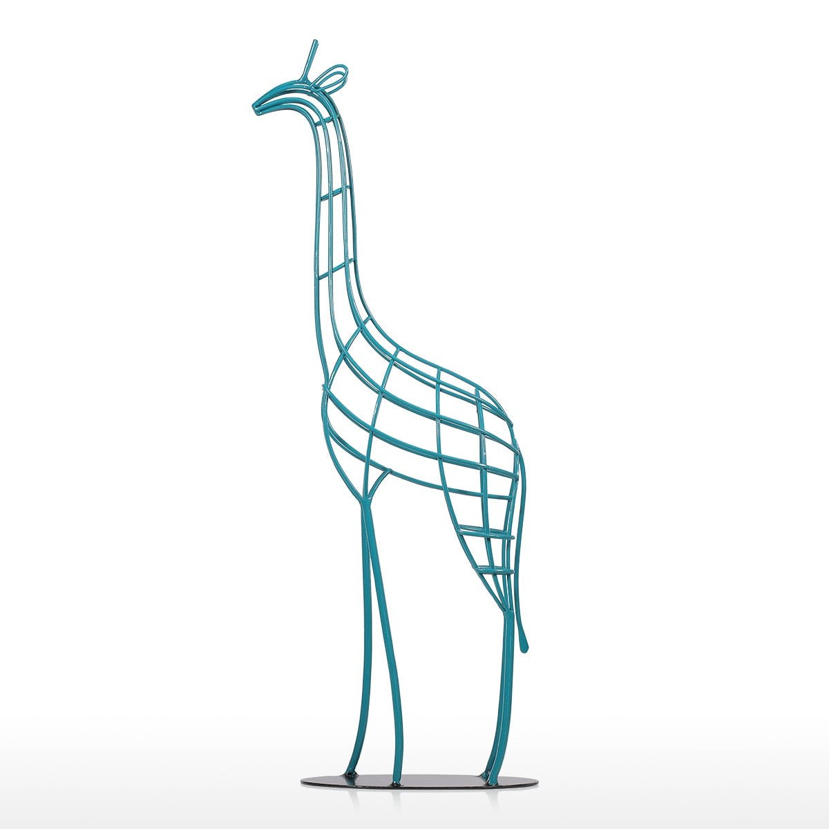 Blue Giraffe Wired Metal Statue