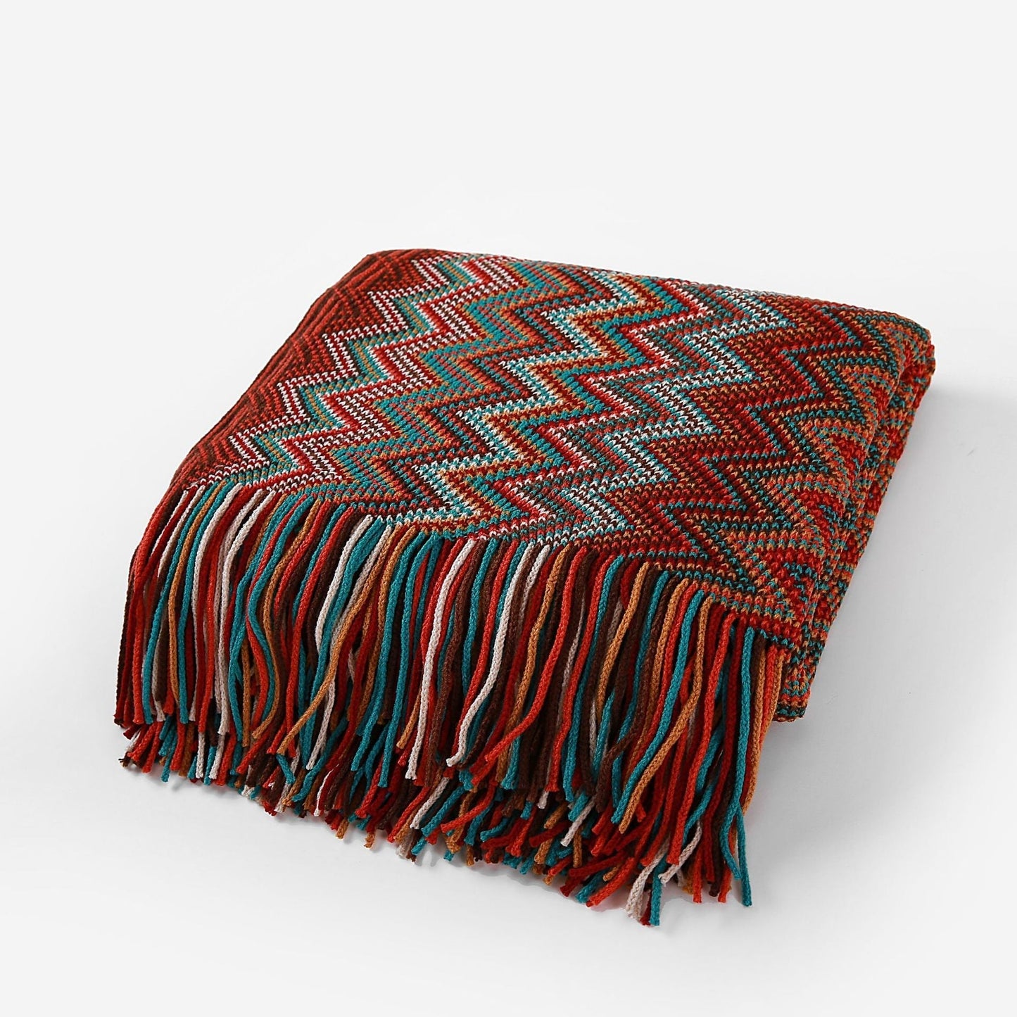 Bohemian Knitted Striped Blanket