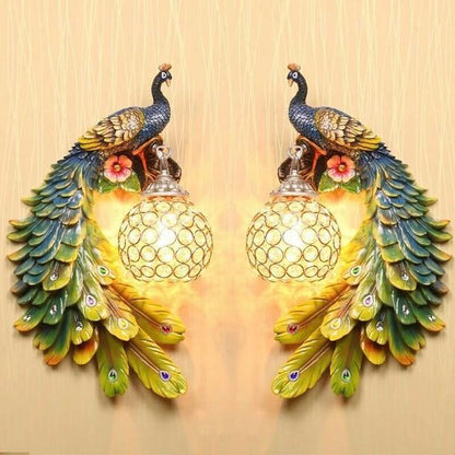 Bohemian Peacock Luxury LED Crystal Wall Sconce Lamp