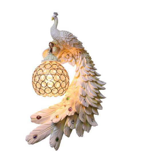 Bohemian Peacock Luxury LED Crystal Wall Sconce Lamp