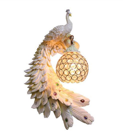 Bohemian Peacock Luxury LED Crystal Wall Sconce Lamp