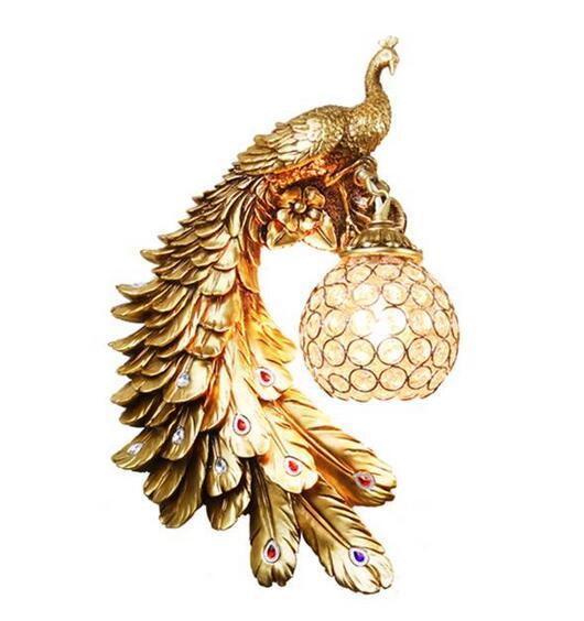 Bohemian Peacock Luxury LED Crystal Wall Sconce Lamp