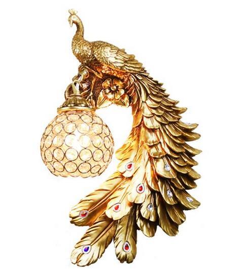 Bohemian Peacock Luxury LED Crystal Wall Sconce Lamp