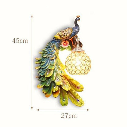 Bohemian Peacock Luxury LED Crystal Wall Sconce Lamp