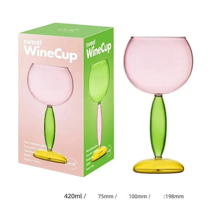 Borosilicate Glass Coloured Wine Goblet & Decanter