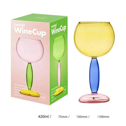 Borosilicate Glass Coloured Wine Goblet & Decanter