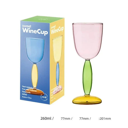 Borosilicate Glass Coloured Wine Goblet & Decanter