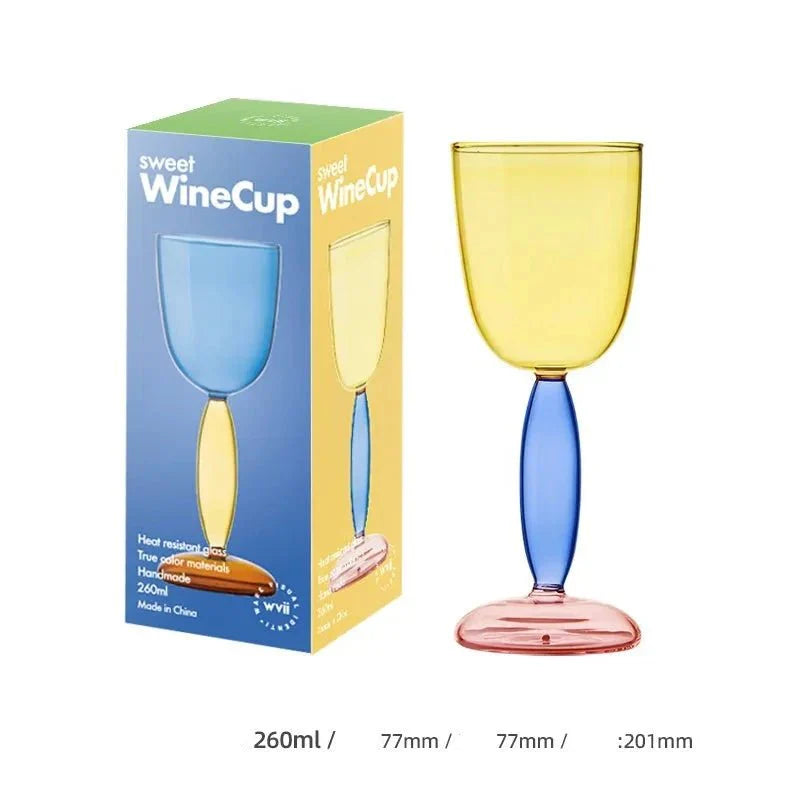 Borosilicate Glass Coloured Wine Goblet & Decanter