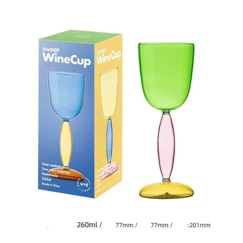 Borosilicate Glass Coloured Wine Goblet & Decanter