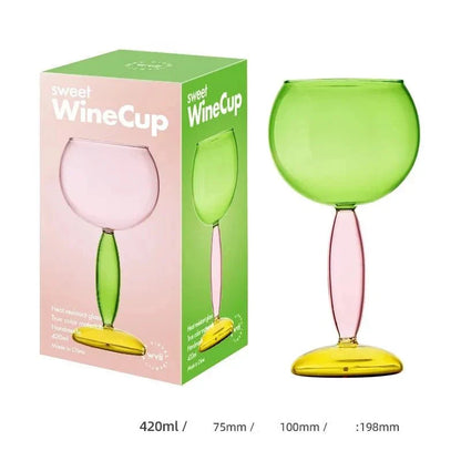 Borosilicate Glass Coloured Wine Goblet & Decanter