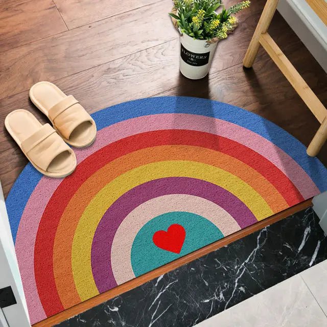 Brightly Coloured Printed Rainbow and Watermelon Doormat