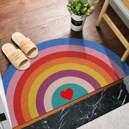 Brightly Coloured Printed Rainbow and Watermelon Doormat