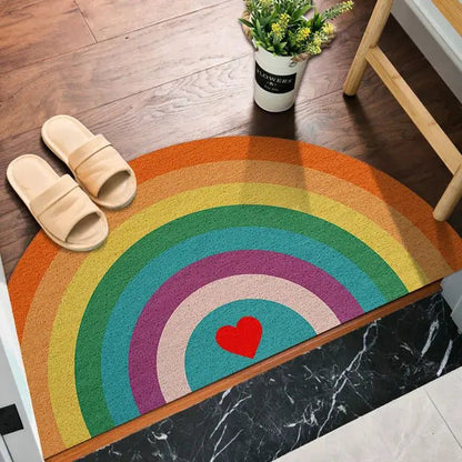 Brightly Coloured Printed Rainbow and Watermelon Doormat