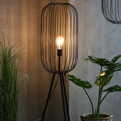 Striped Cage Floor Lamp