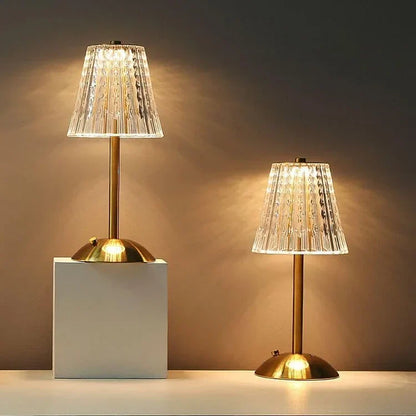 Vintage Golden Crystal Table Lamp