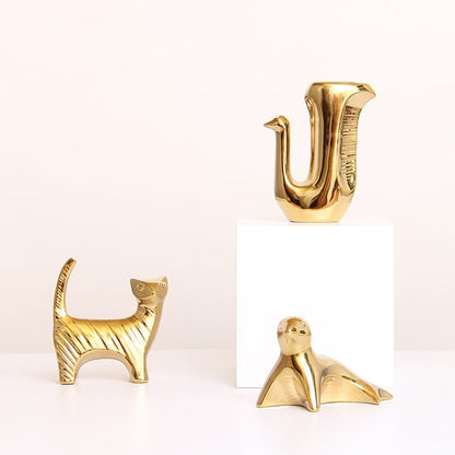 Golden Ceramic abstract Animal Figurines