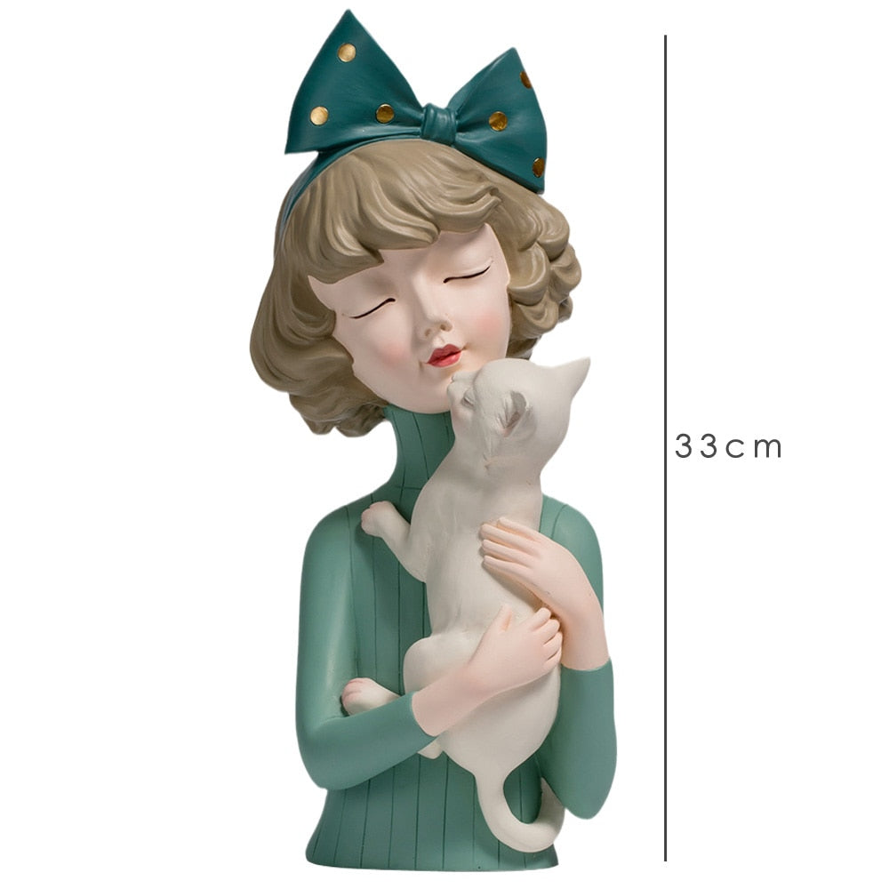 Pet Lover Girl Sculpture