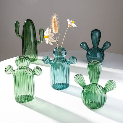 Cactus + Mushroom Shaped Glass Vases