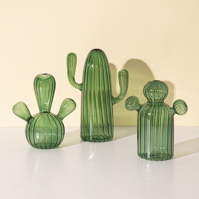 Cactus + Mushroom Shaped Glass Vases