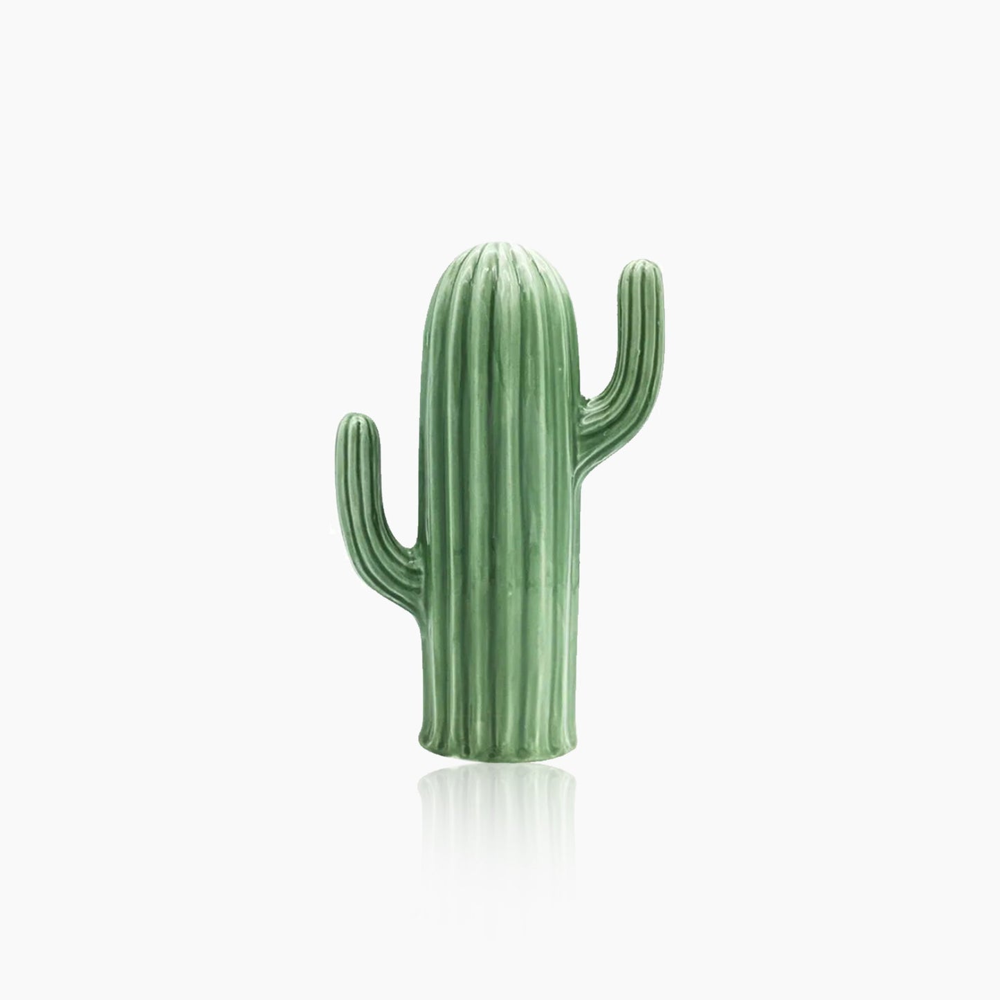 Hand-Crafted Green Ceramic Cactus Sculpture