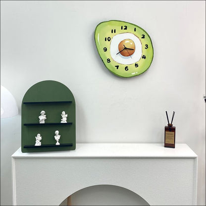 Cartoon Avocado Hanging Wall Clock