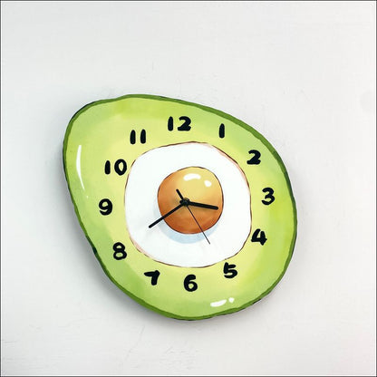 Cartoon Avocado Hanging Wall Clock