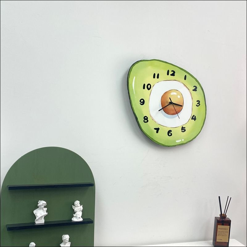 Cartoon Avocado Hanging Wall Clock