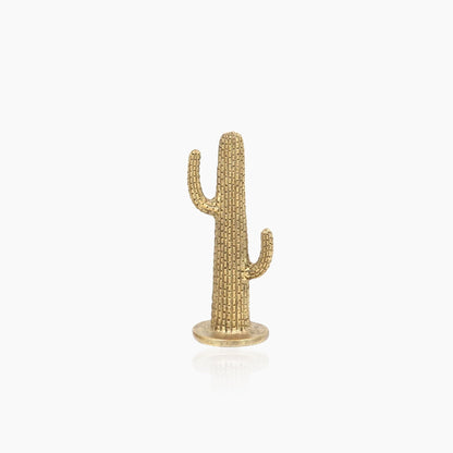 Gold Polystone Cactus Sculpture Set